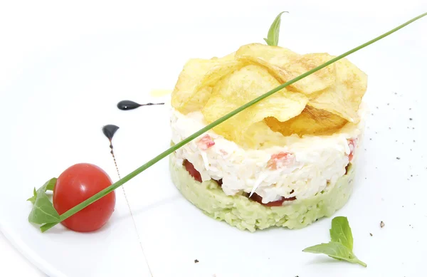 Salad with crab — Stockfoto