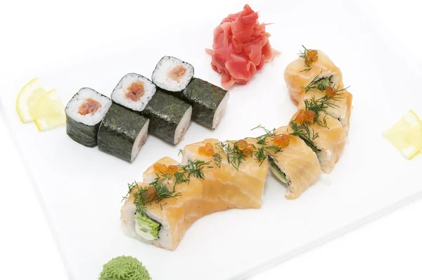 Ιαπωνικό sushi ψάρια και θαλασσινά — Φωτογραφία Αρχείου