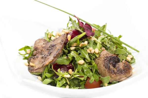 Rabbit liver salad with arugula — Stock Photo, Image