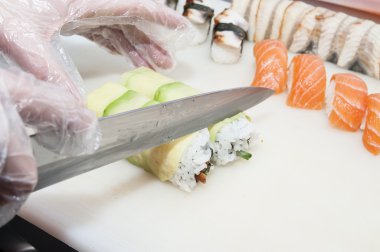 Japon Şef yemek hazırlama
