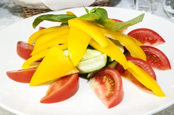 Plate with fresh vegetables — Stock Photo, Image