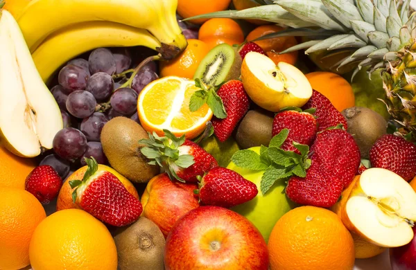 Fresh fruits bunch berry, banana — Stock Photo, Image