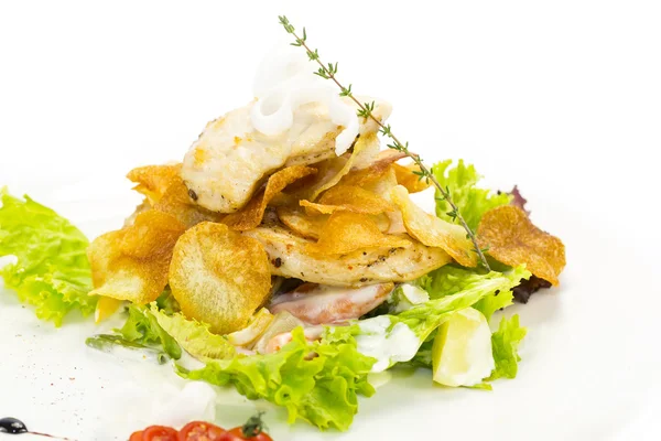 Sallad med kyckling och potatis — Stockfoto