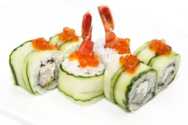 Japanese sushi with fish and rice — Stock Photo, Image