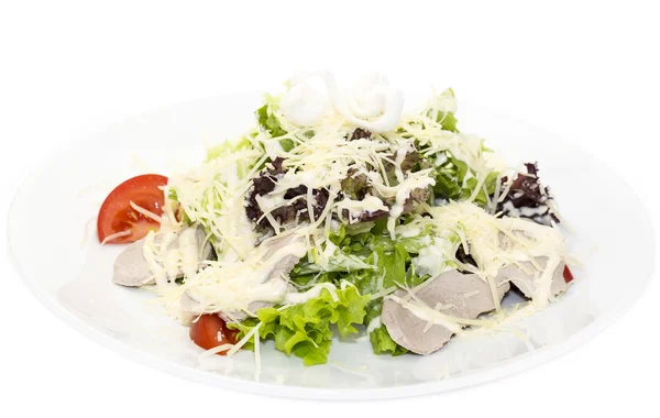 Salat aus Fleischkäse und Gemüse — Stockfoto