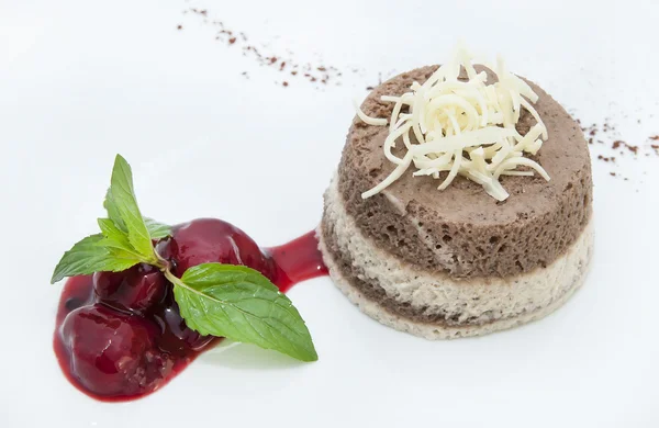 Desserts crémeux au chocolat et crème glacée — Photo