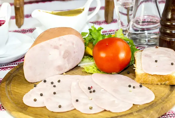 Smoked meat on the table — Stock Photo, Image