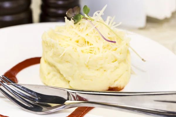 Mashed potatoes with herbs and cheese Stock Image