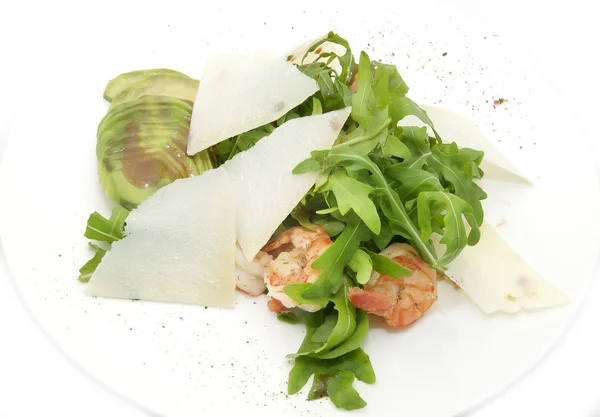 Salada de camarão e verduras — Fotografia de Stock