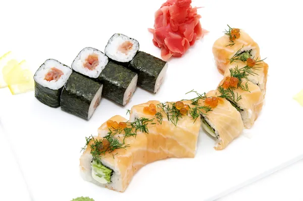 Japán sushi halak és tenger gyümölcsei — Stock Fotó