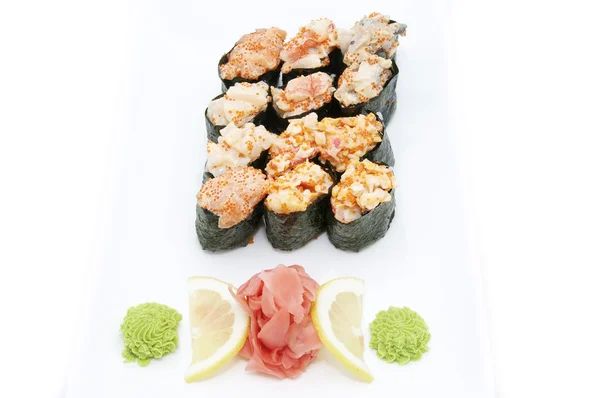 Japanse sushi vis en zeevruchten — Stockfoto