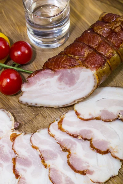 Ham on the table in a restaurant — Stock Photo, Image