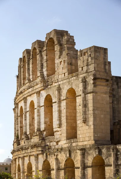 Ruínas do maior Coliseu El Jem, Tunísia — Fotografia de Stock
