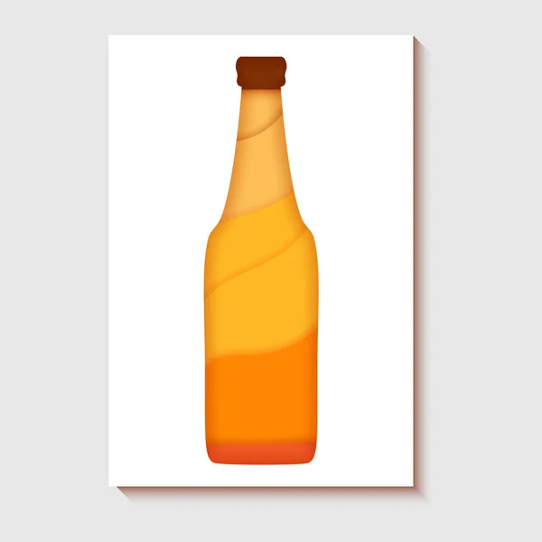 Las siluetas de papel cortado coctails.Creative brillante composición de alcohol, jugo o cerveza withe limón o naranja. — Archivo Imágenes Vectoriales