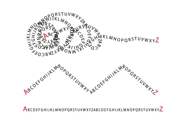 Ein Verworrener Weg Aus Dem Alphabet Oder Buchstaben Das Konzept — Stockvektor