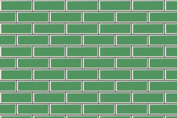 Ceramic or earthenware modern green tiles.Brick wall of the building. — Stock Vector