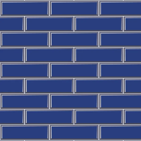 Telhas de cerâmica ou faiança moderna azul.Parede de tijolo do edifício. —  Vetores de Stock