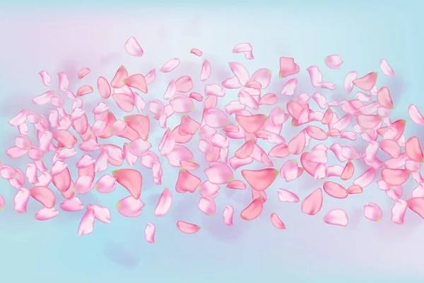 Természet Vízszintes Hátter Rózsaszín Alá Sakura Szirmok Vektor Háttér Tavaszi — Stock Vector
