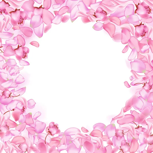 Fondo Horizontal Naturaleza Pétalos Flores Sakura Color Rosa — Archivo Imágenes Vectoriales