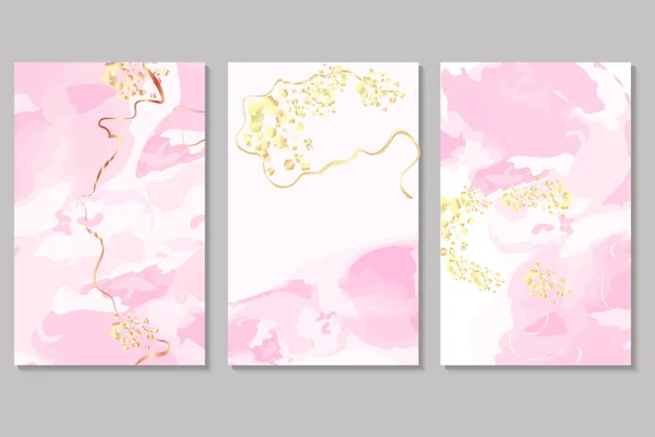 Invitation Mariage Printemps Poussiéreux Rose Voile Texture Alcool Ink Abstract — Image vectorielle
