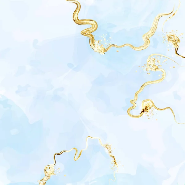 Frisch blauer Aquarell-Hintergrund mit Spritzern und Flecken. Marmoroberfläche. Mintfarbe Textur und Farbe spritzen.Spring Hochzeit Einladung. — Stockvektor
