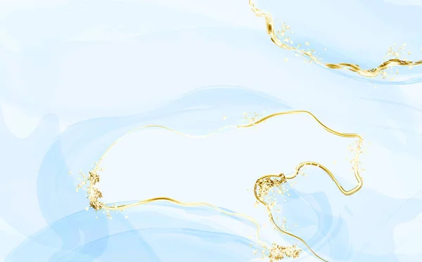 Blauer Aquarellhintergrund mit Spritzern und Flecken. Marmoroberfläche. Mintfarbe Textur und Farbe spritzen.Spring Hochzeit Einladung. — Stockvektor