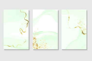 Mermer yüzey. Nane rengi desen ve boya sıçraması. Düğün davetiyesi. Sıçrayan ve lekeli taze yeşil suluboya arkaplan. .