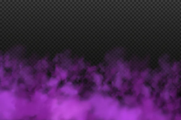 Purple Poisonous Gas Dust Smoke Effect Realistic Scary Mystical Fog — стоковый вектор