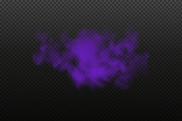 Purple Poisonous Gas Dust Smoke Effect Realistic Scary Mystical Fog — Stock vektor