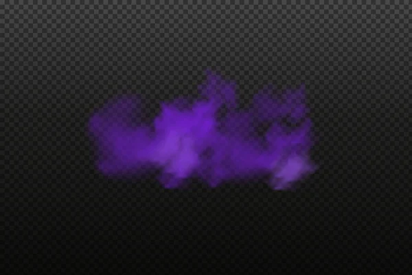 Фіолетовий Отруйний Газ Пил Дим Реалістичний Страшний Містичний Туман Вночі — стоковий вектор