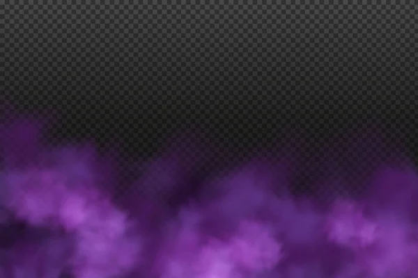 Фіолетовий Отруйний Газ Пил Дим Реалістичний Страшний Містичний Туман Вночі — стоковий вектор