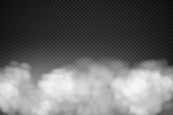 Облачное Небо Смог Над Городом Векторная Иллюстрация Белые Векторные Облачности — стоковый вектор