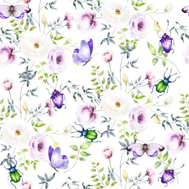 El çizimi suluboya hatların kusursuz deseni. Karışık medya sanatı.