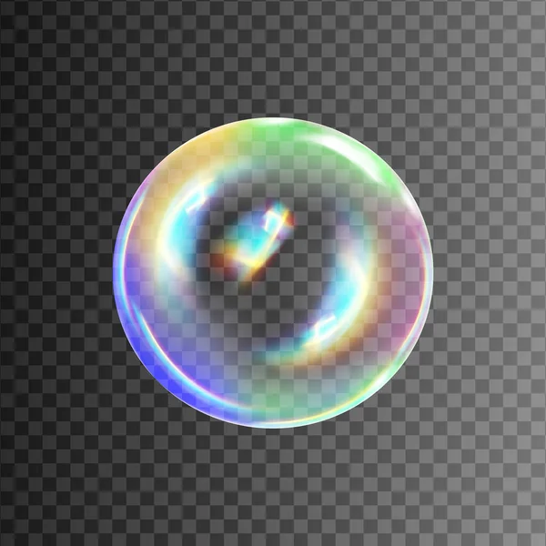 Reaistic Colored Balls Vector Texture Set Transparent Soap Bubbles Checkered — Stock Vector