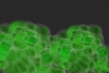 Gerçekçi korkutucu gizemli yeşil sis. Gece Cadılar Bayramı. Zehirli gaz, toz ve duman etkisi.