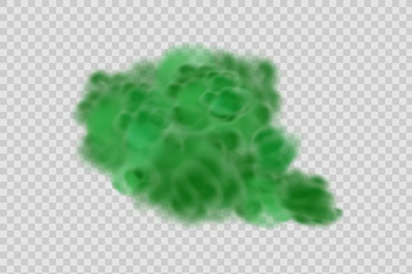 Настоящий Жуткий Мистический Зеленый Туман Ночной Хэллоуин Ядовитый Газ Пыль — стоковый вектор