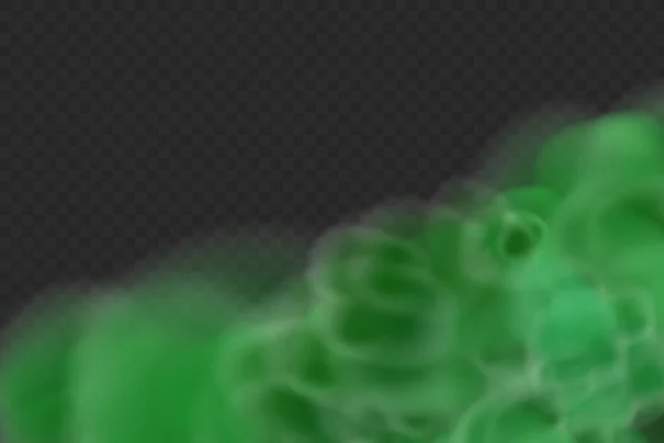 Realistic Scary Mystical Green Fog Night Halloween Poisonous Gas Dust — Vector de stock