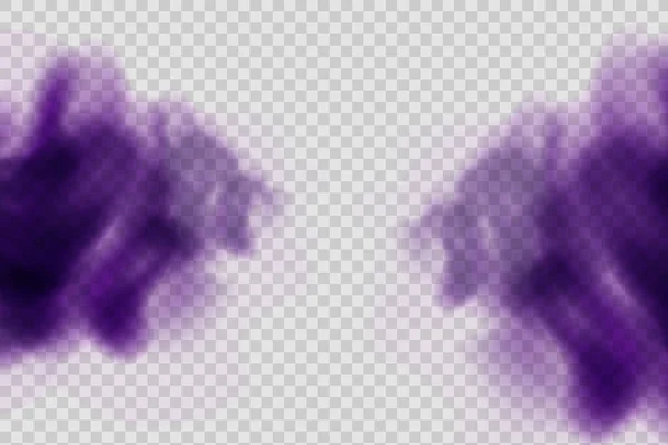Realistic Vector Isolated Transparent Background Dust Violet Cloud Dirt Cigarette — Stockvector