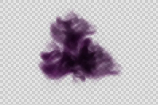 Realistic Vector Isolated Transparent Background Dust Violet Cloud Dirt Cigarette — Stok Vektör