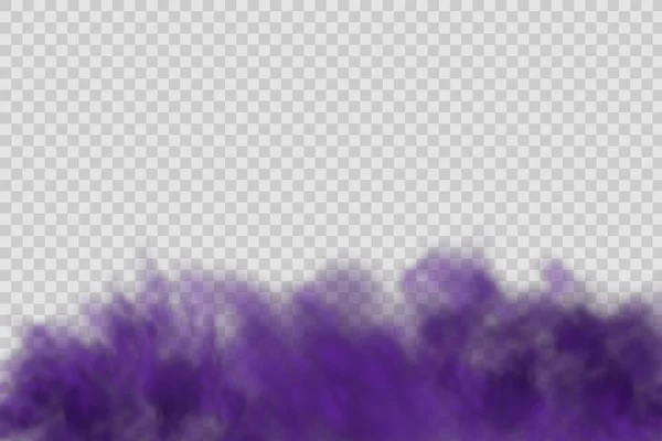 Realistic Vector Isolated Transparent Background Dust Violet Cloud Dirt Cigarette — Vetor de Stock