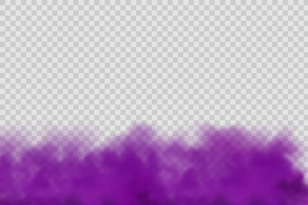 Purple Poisonous Gas Dust Smoke Effect Realistic Scary Mystical Violet — Stockvector
