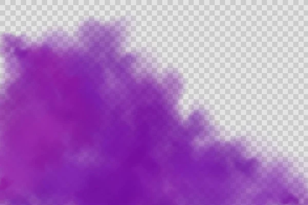 Purple Poisonous Gas Dust Smoke Effect Realistic Scary Mystical Violet — Stockvector