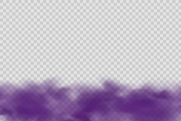 Purple Poisonous Gas Dust Smoke Effect Realistic Scary Mystical Violet — Stockvector