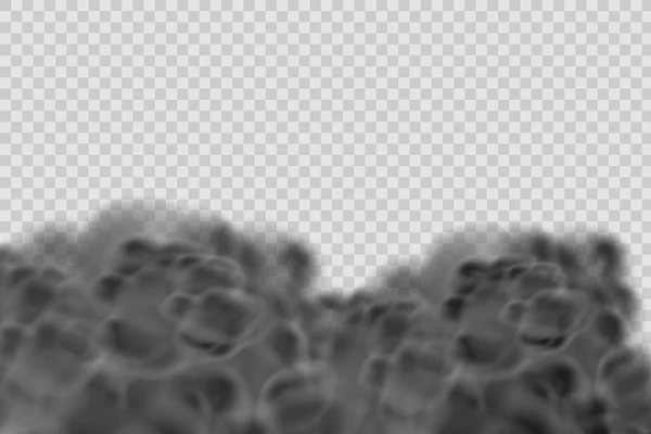Realistic Vector Isolated Transparent Background Dust Black Cloud Particles Dirt — ストックベクタ