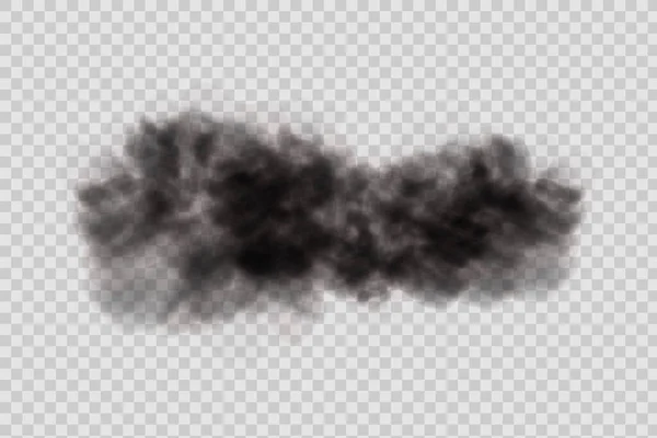 Realistic Vector Isolated Transparent Background Dust Black Cloud Particles Dirt — Stok Vektör