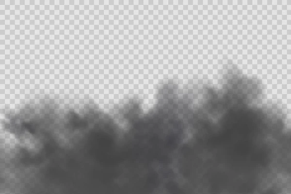 Realistic Vector Isolated Transparent Background Dust Cloud Dirt Cigarette Smoke — Vetor de Stock