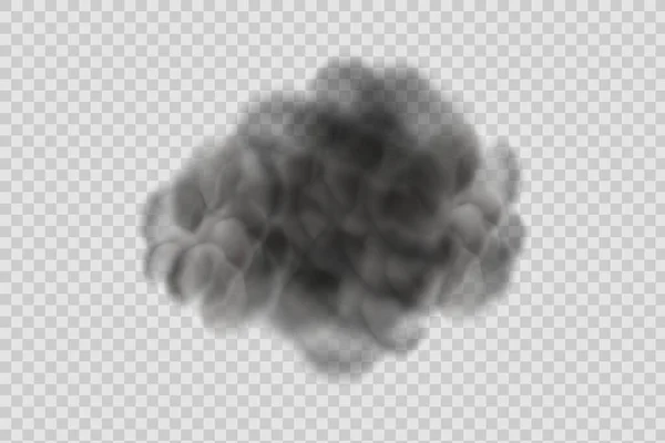 Realistische Vector Geïsoleerd Transparante Achtergrond Stofwolk Met Vuil Sigarettenrook Smog — Stockvector