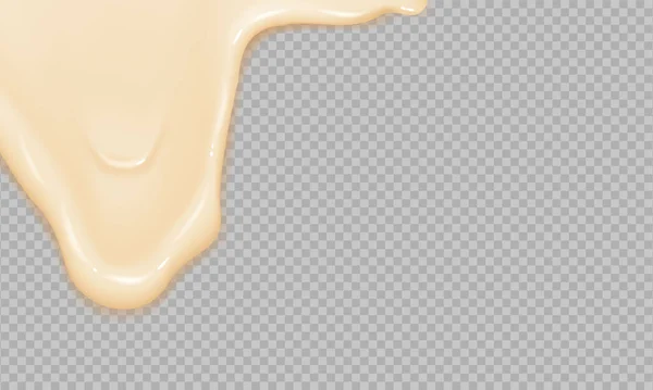 Spreading Cheese Cream Milk Cream Yogurt Flowing Realistic Liquid Mayonnaise — Image vectorielle