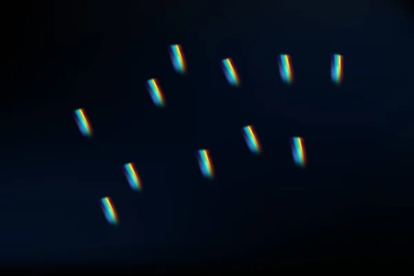 Glare Reflection Water Glass Rainbow Highlights Black Background Glittering Particles — Stok Vektör
