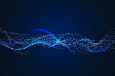 Sanat tasarımı ışık saçıyor. Lazer alanı. Karanlık arka planda ışıldayan lazer ışınları kesişiyor..